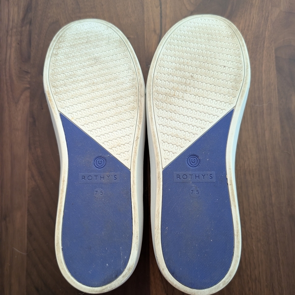 Rothy's Women's Cream and Blue Slip-On Loafers - Picture 2 of 4